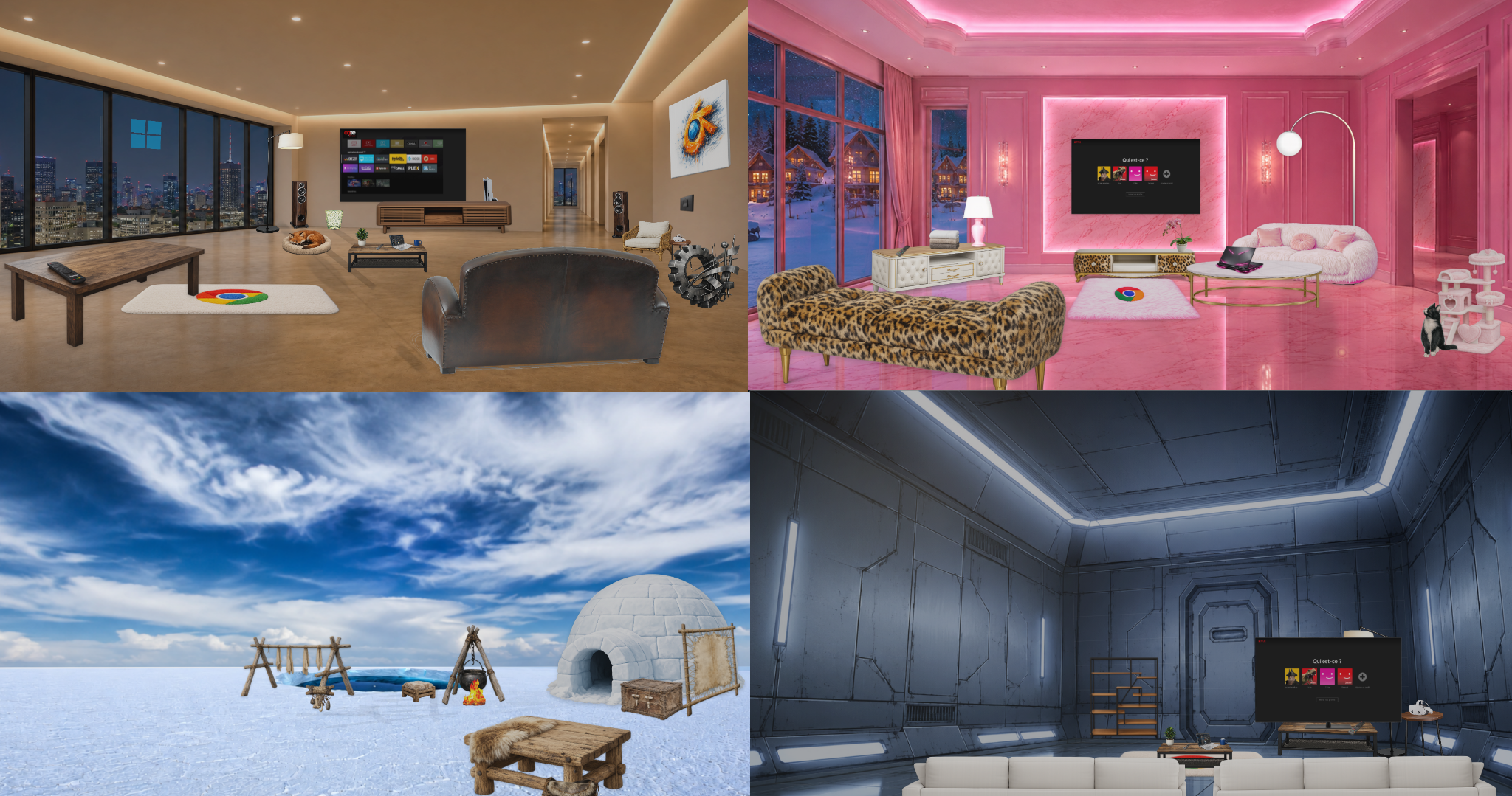 Différentes scènes et ambiances Bureau 3D